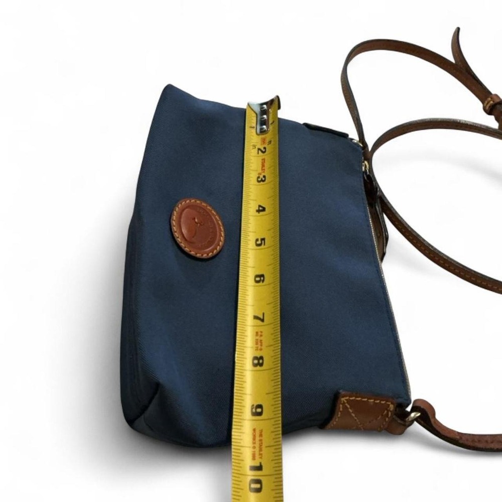 Vintage Dooney & Bourke Crossbody Bag Small Navy Blue Excellent Nylon Leather - Picture 4 of 8
